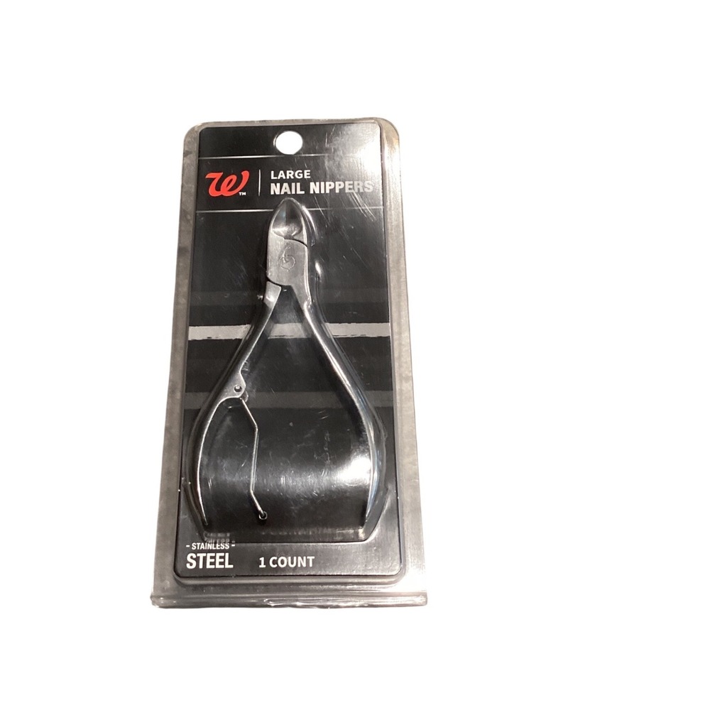 Walgreens Large Nail Nippers Stainless‎ Steel Heavy Duty Toe Nail Clippers NEW